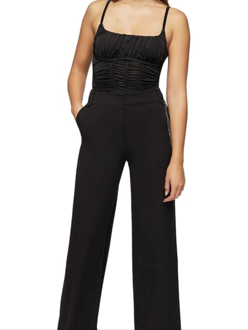 Black Ruched Bodysuit - Picture 2 of 6